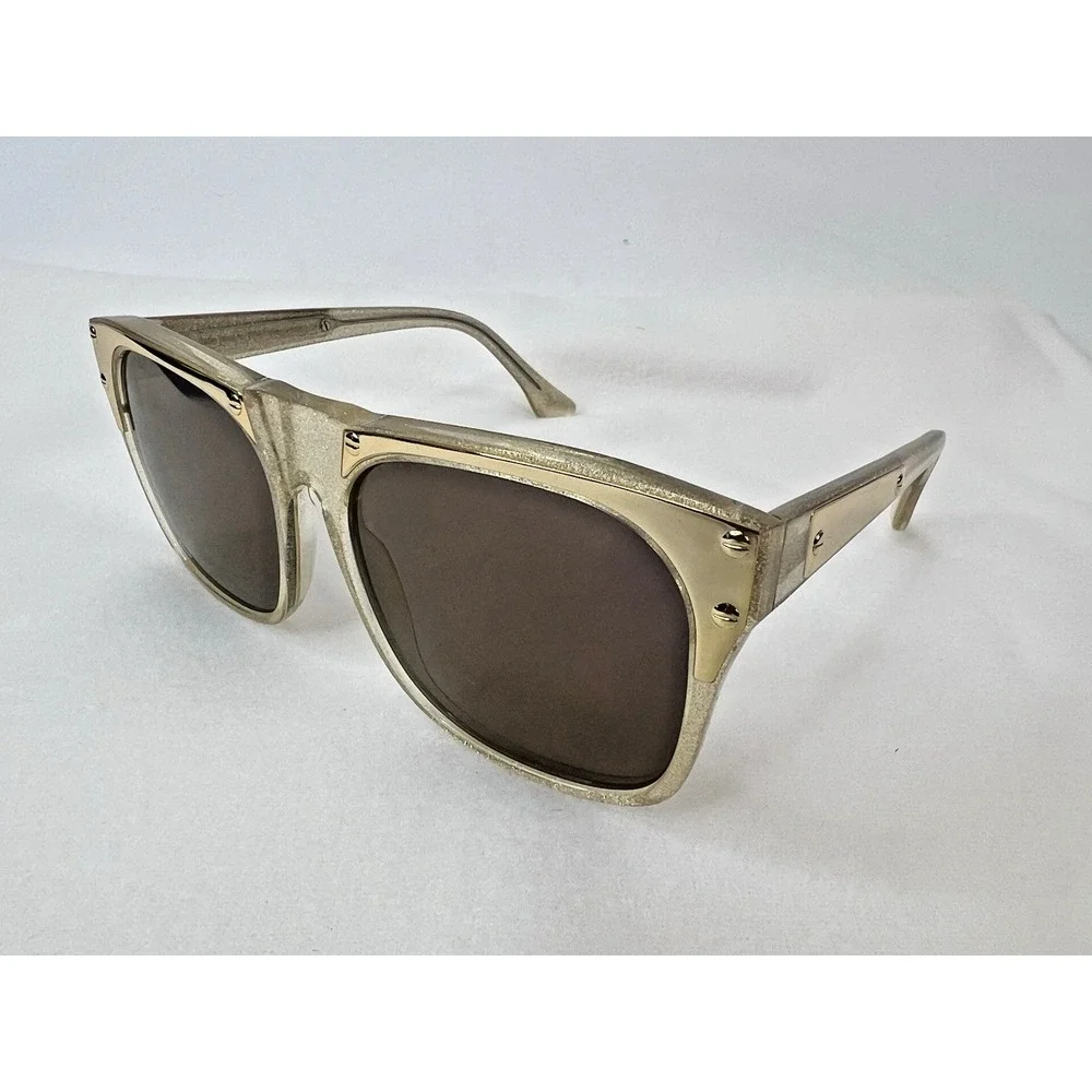 Vintage Frames By Corey Shapiro‎ Rude Metal Gold Unisex UV400 Sunglasses